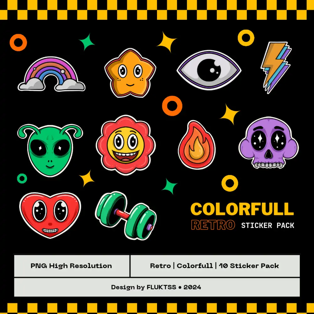 FLS Sticker Pack Retro Colorfull